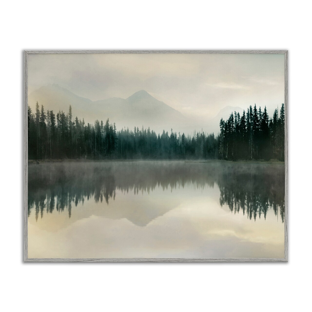 Stupell Industries Foggy Lake Forest Landscape Framed Giclee Art